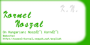 kornel noszal business card